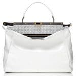 Fendi White Patent Peekeboo with Laser Cut Interior