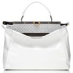 Fendi White Patent Peekeboo with Laser Cut Interior