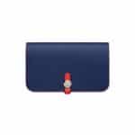 Hermes Bleu Sapphire/Capucine Swift Dogon Wallet