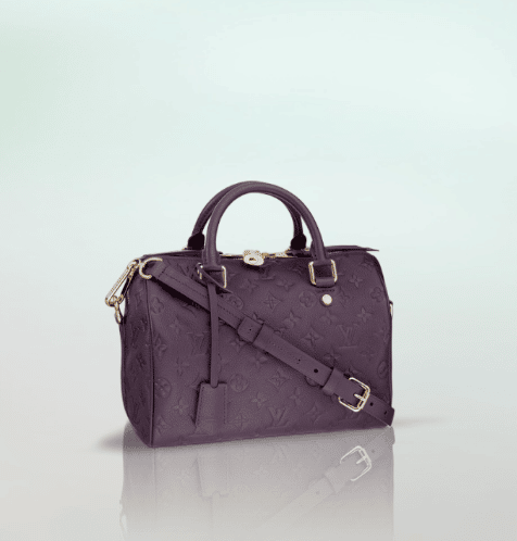 LOUIS VUITTON MONOGRAM Empreinte Speedy 25 Purple Shoulder Bag #20 Rise-on