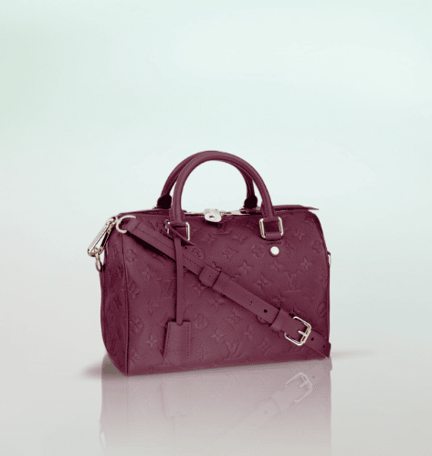 LOUIS VUITTON Speedy 30 Bandouliere Empreinte Leather Bordeaux Handbag