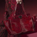 Valentino Red Leopard Print Pony Skin Rockstud Tote Bag - Collection Shanghai 2013
