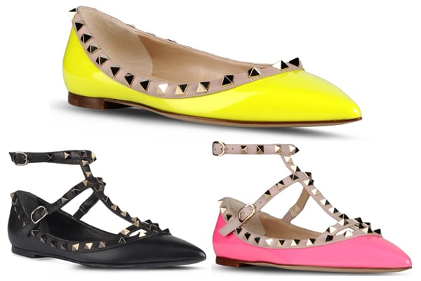 Valentino Rockstud Ballerina Flats