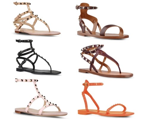 Valentino Rockstud Flat Sandals