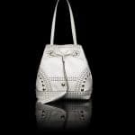 Prada White Studded Bucket Bag