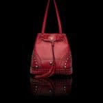 Prada Red Studded Bucket Bag