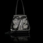 Prada Black Embroidered Bucket Bag