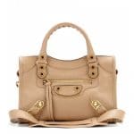 Balenciaga Beige Classic Metallic Edge Mini City Bag