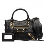 Balenciaga Black Classic Metallic Edge Mini City Bag