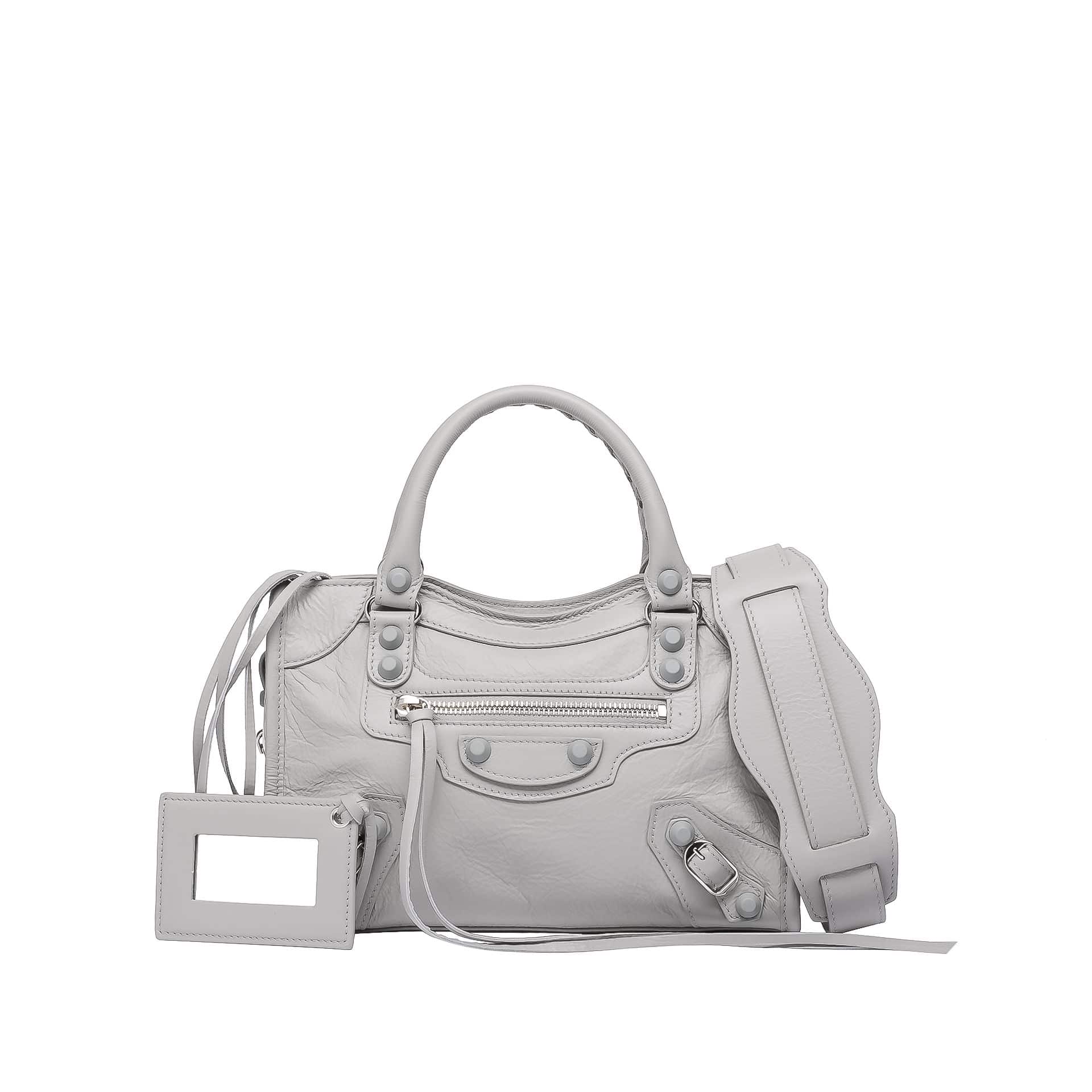 white balenciaga mini city bag