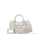 Balenciaga Light Grey Classic Metallic Edge Mini City Bag