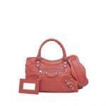 Balenciaga Rose Corail Giant 12 Silver Mini City Bag