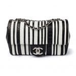 Chanel Black and White Striped Python Flap Bag - Fall 2014