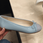 Chanel Light Blue Patent Ballet Flats