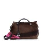 Fendi Brown/Pink Fur By The Way Medium Bag