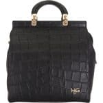 Givenchy Black Croc Embossed HDG Tote Bag