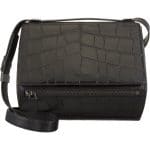 Givenchy Black Croc Embossed Pandora Box Bag