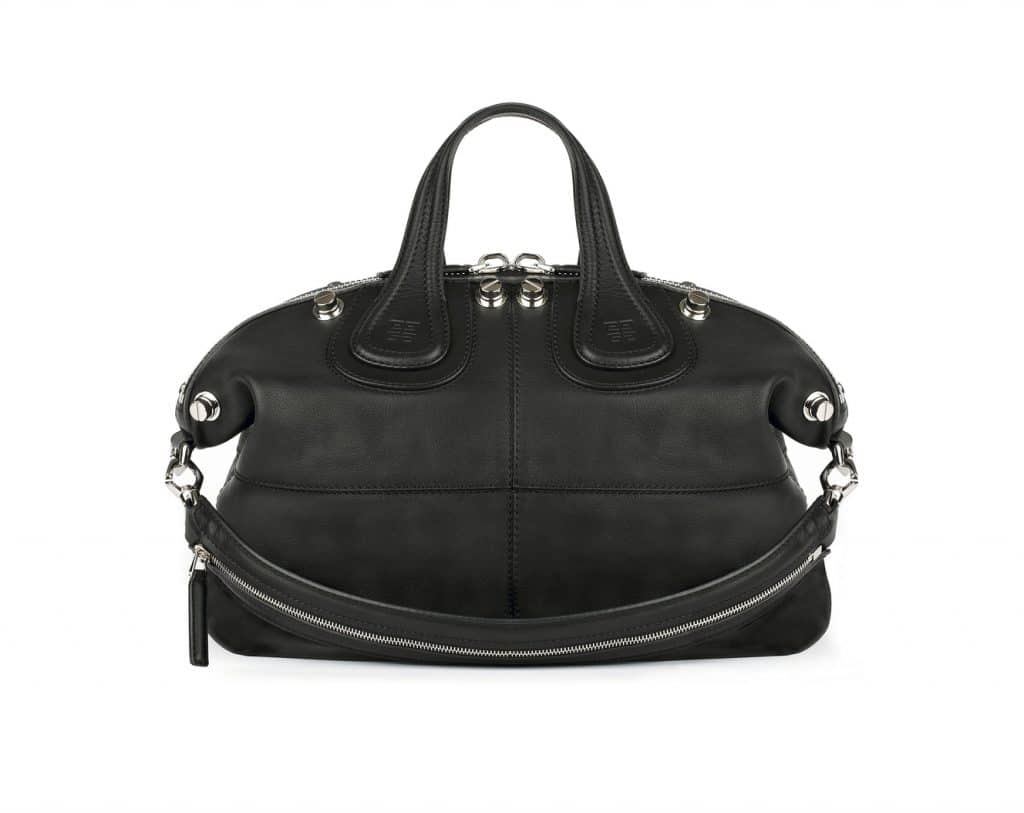 Givenchy Black with Silver Studs Nightingale Medium Bag