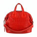 Givenchy Red Croc Embossed Nightingale Medium Bag