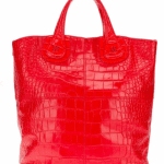 Givenchy Red Croc Embossed Nightingale Shopper Bag