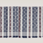 Louis Vuitton Bleu Jean Monogram Mattress Stripes Shawl