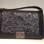Chanel Black with Embossed Detail Boy Bag - Prefall 2014