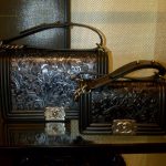 Chanel Black with Embossed Detail Boy Bag - Prefall 2014 - side by side