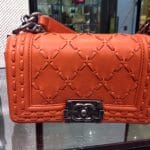 Chanel Orange Large Stitch Boy Bag - Prefall 2014
