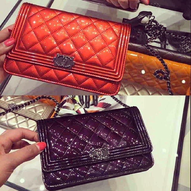 Chanel Tangerine Patent Wallet on Chain – SFN