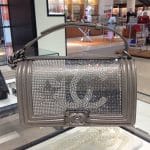 Chanel Silver Crytallized CC Boy Bag - Prefall 2014