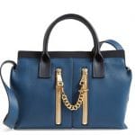 Chloe Blue Small Cate Tote Bag with Zippers - Spring 2014