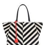 Fendi Black/White Chevron Shearling 3Jours Tote Bag