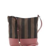 Fendi Brown/Pink Pequin Small Bucket Bag