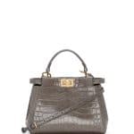 Fendi Gray Alligator Peekaboo Mini Bag