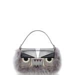Fendi Gray Metallic Fur Monster Baguette Bag