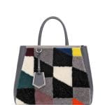 Fendi Gray Shearling 2Jours Tote Medium Bag