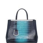 Fendi Navy Alligator 2Jours Medium Bag