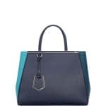 Fendi Teal Bicolor 2Jours Medium Tote Bag