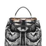 Fendi White/Black Calf Hair Peekaboo Bag