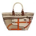 Hermes Gray-Beige Quaridge Steeple Bag