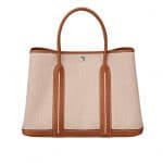 Hermes Light Brown Garden Party Tote Bag with Stiching - Spring 2014