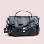 Proenza Schouler Cadet Blue:Black PS1 Medium Python Bag - Pre-Fall 2014