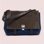 Proenza Schouler Gray/Blue Large Courier Colorblocked Bag - Pre-Fall 2014