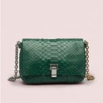 Proenza Schouler Green Velvet Small Courier Python Bag - Pre-Fall 2014