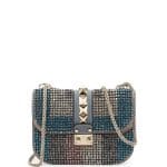 Valentino Blue Crystal Glam Lock Flap Bag - Pre-Fall 2014