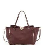 Valentino Bordeaux Rockstud Medium Tote Bag - Pre-Fall 2014