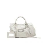 Balenciaga Grey Silver Metallic Edge Mini City Bag - Prefall 2014