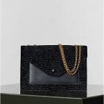 Celine Black Pony Stamped Calfskin Pocket Chain Bag - Winter 2014