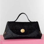 Celine Black Stamped Pony Calfskin Orb Single Tote Bag - Winter 2014