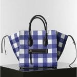 Celine Blue and White Gingham Phantom Tote Bag - Winter 2014